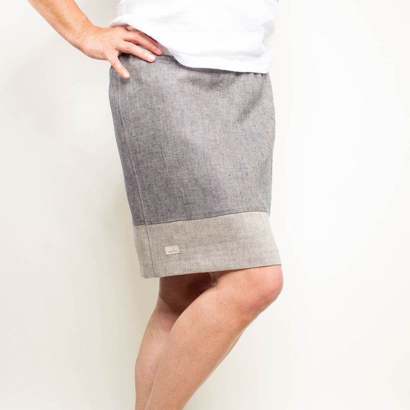 Leinenrock aus Bioleinen denim dunkelblau