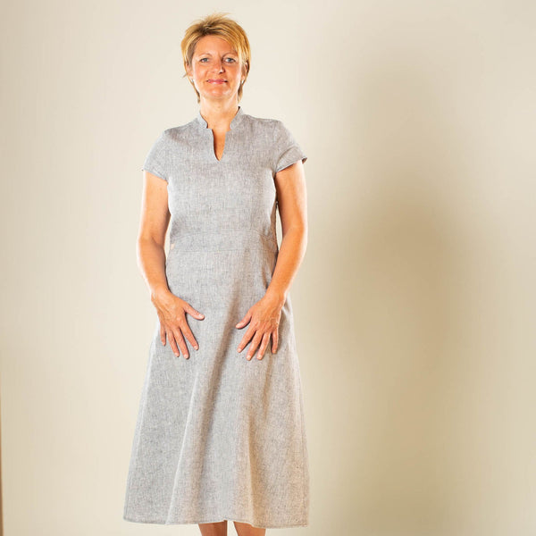 Leinenkleid bio in blaugrau