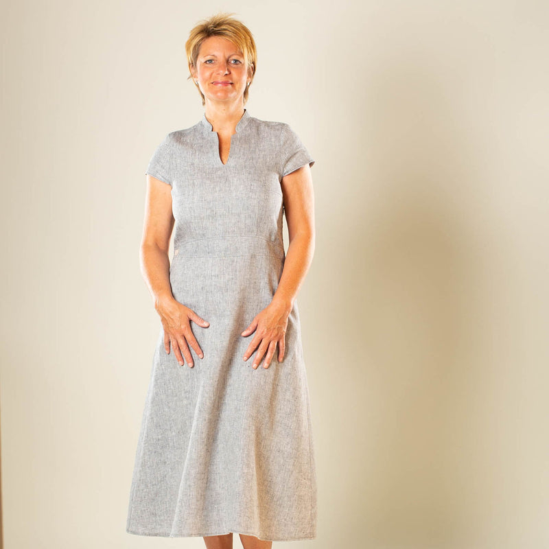 Leinenkleid bio in blaugrau