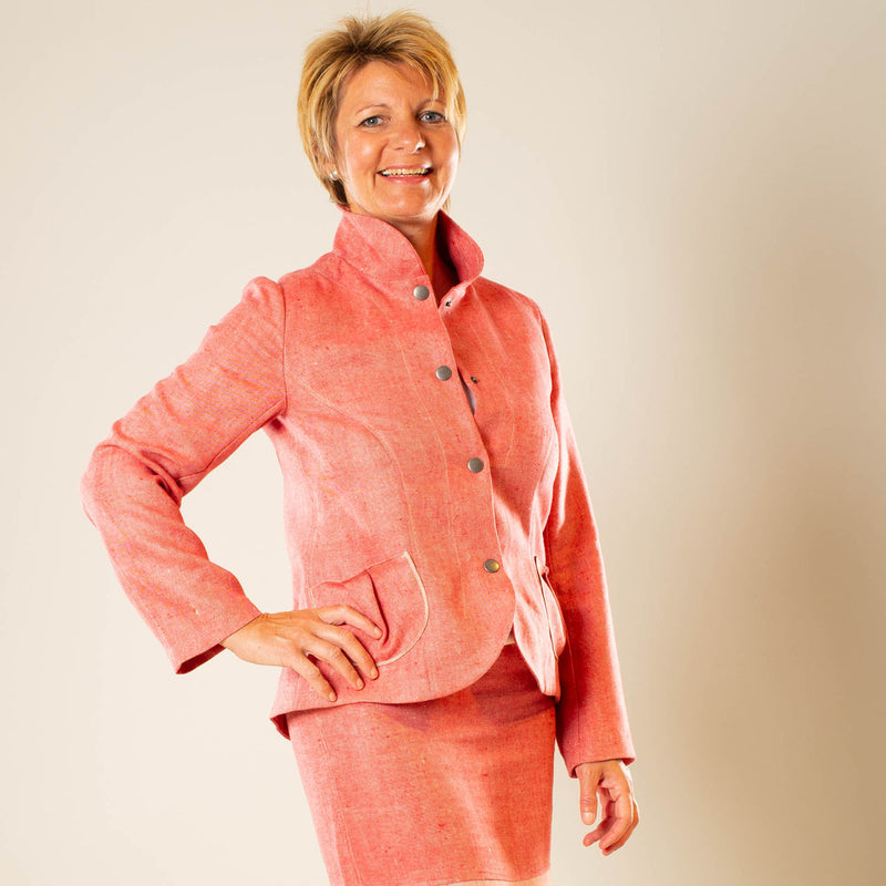 Leinenjacke für Damen aus Bioleinen rot