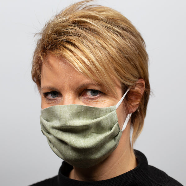 Alltagsmaske aus Bioleinen hellgrün