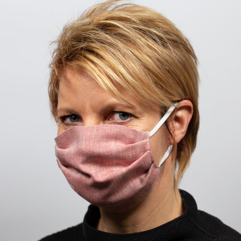 Alltagsmaske aus Bioleinen hellrot
