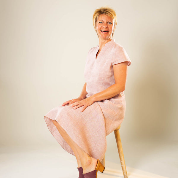 Leinen-Sommerkleid rose