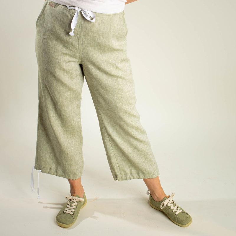 Leinenhose Bio hellgrün für Damen