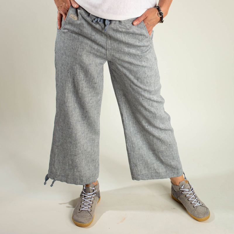 Leinenhose Bio blaugrau für Damen