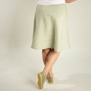 Leinen-Sommerrock grün Rückenansicht