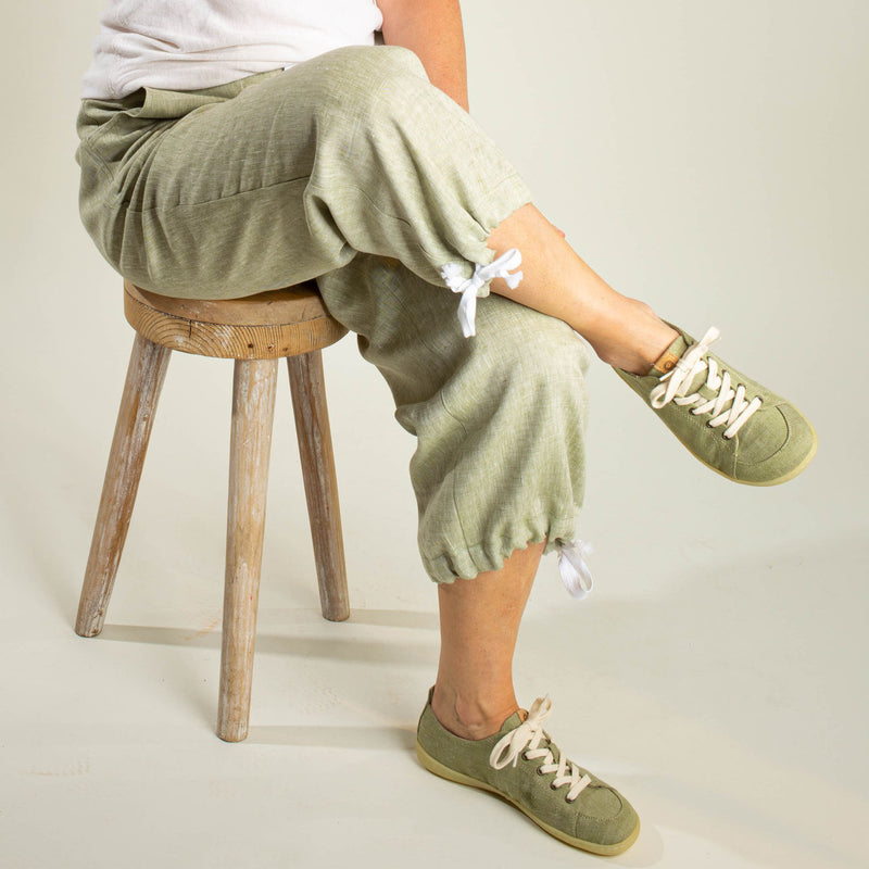 hellgrüne Leinenhose Bio für Damen