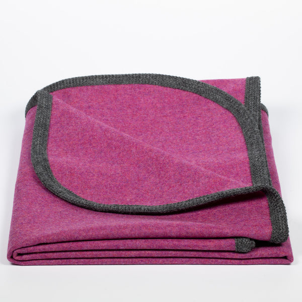 leichte Merino Wolldecke pink